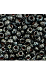 Miyuki rocailles Perlen 6/0 - Opaque picasso black 6-4511